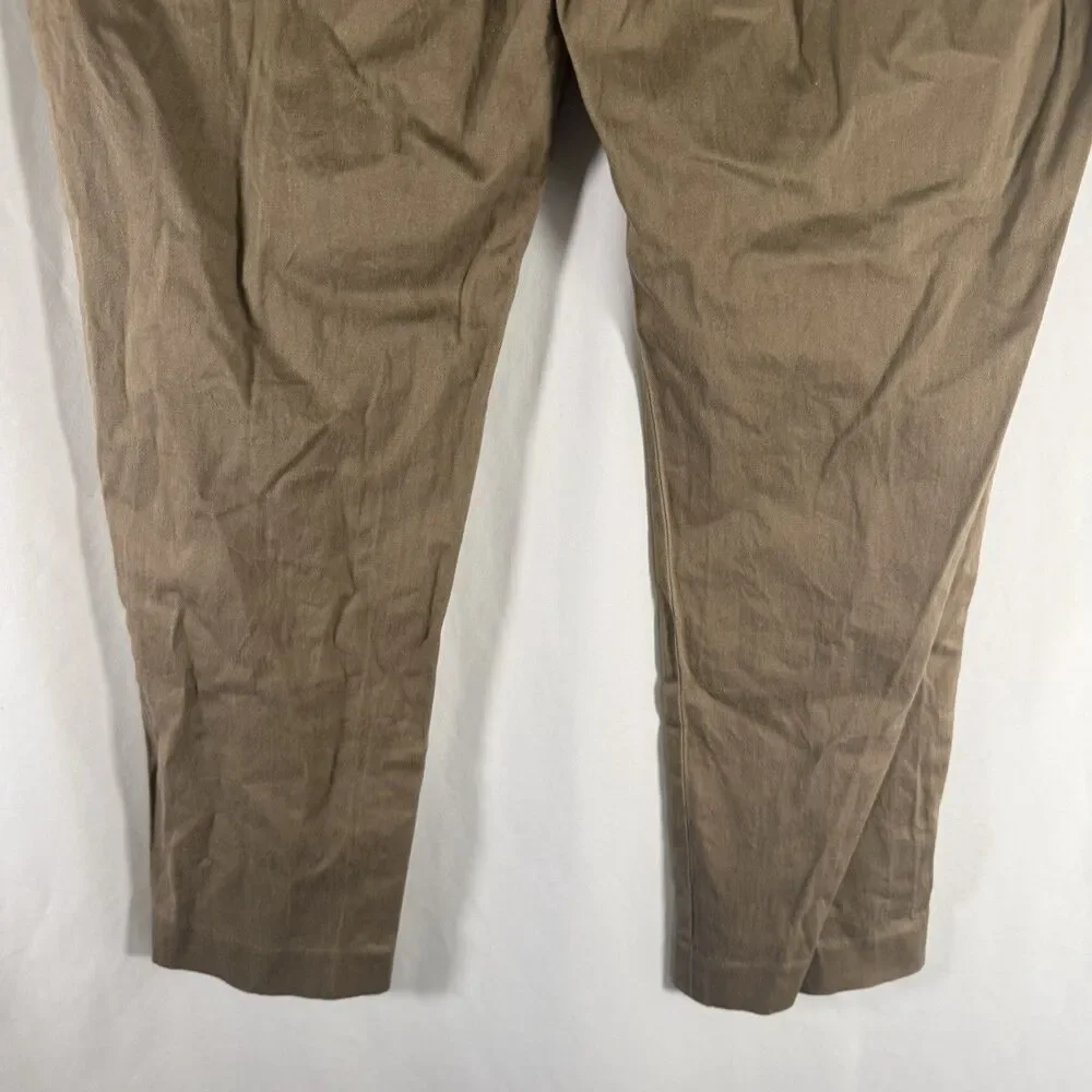J. Crew Bowery Pants Men's 38x32 Khaki Stretch Flat Front Slash Pockets Slim